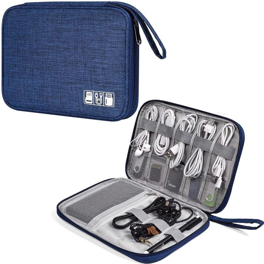 CAAORDKSO Cord Organizer Travel Cable Organizer Bag, Electronic Accessories Travel Case, Portable Waterproof Storage Bag with Handle, for SD Card