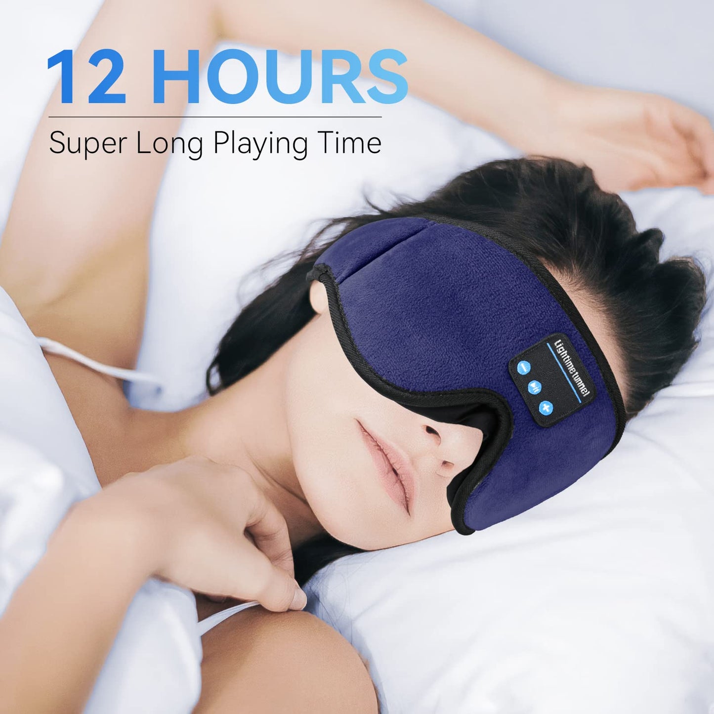 Sleep Headphones, 3D Bluetooth Sleep Mask, LIGHTIMETUNNEL Washable Sleeping Headphones with Ultra Thin Stereo Speakers Microphone Hands Free…