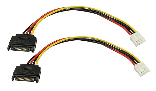 zdyCGTime 8-Inch 4 Pin Floppy Drive to 15 Pin SATA Male Power Cable(2-Pack)