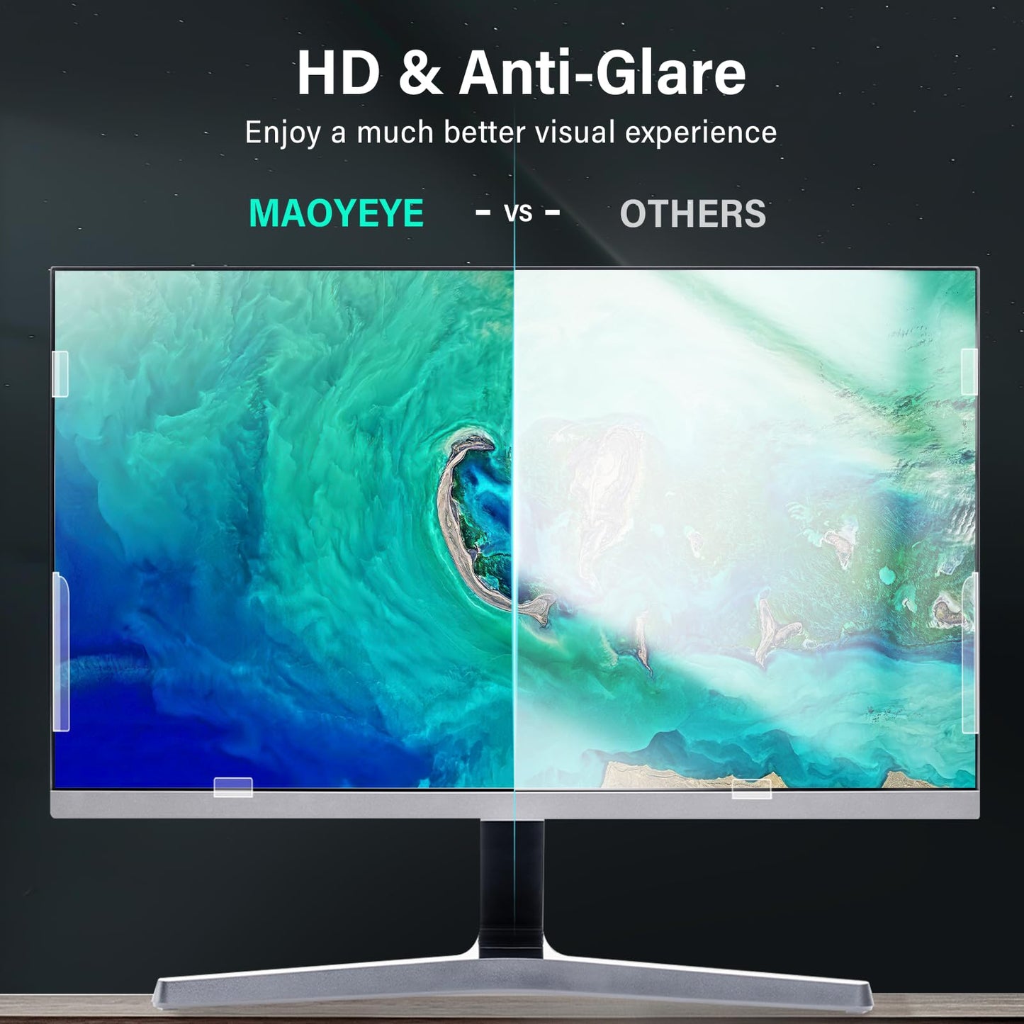 Mao Yeye [2 Pack] 27 Inch Computer Privacy Screen for 16:9 Aspect Ratio Widescreen Monitor, Eye Protection Anti Glare Blue Light Computer Monitor