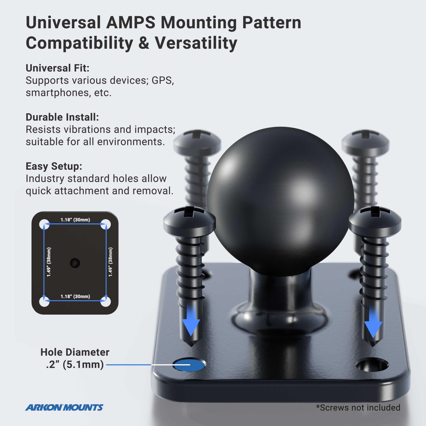 ARKON Mounts RoadVise Forklift Front Guard Phone Mount | Holds Phones 4" Wide | Fits Forklift Pillars and Front Guards | Adjustable 3.75" Shaft |
