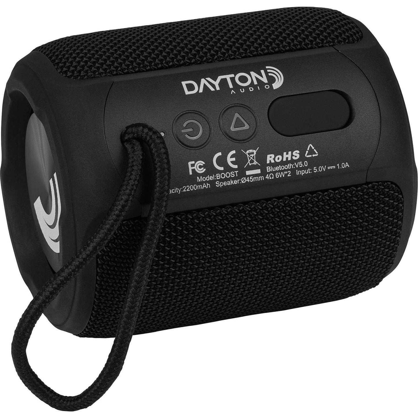 Dayton Audio Boost Portable Bluetooth Speaker, IPX5 Water-Resistant, Bluetooth 5.0, Durable, Indoor/Outdoor use…