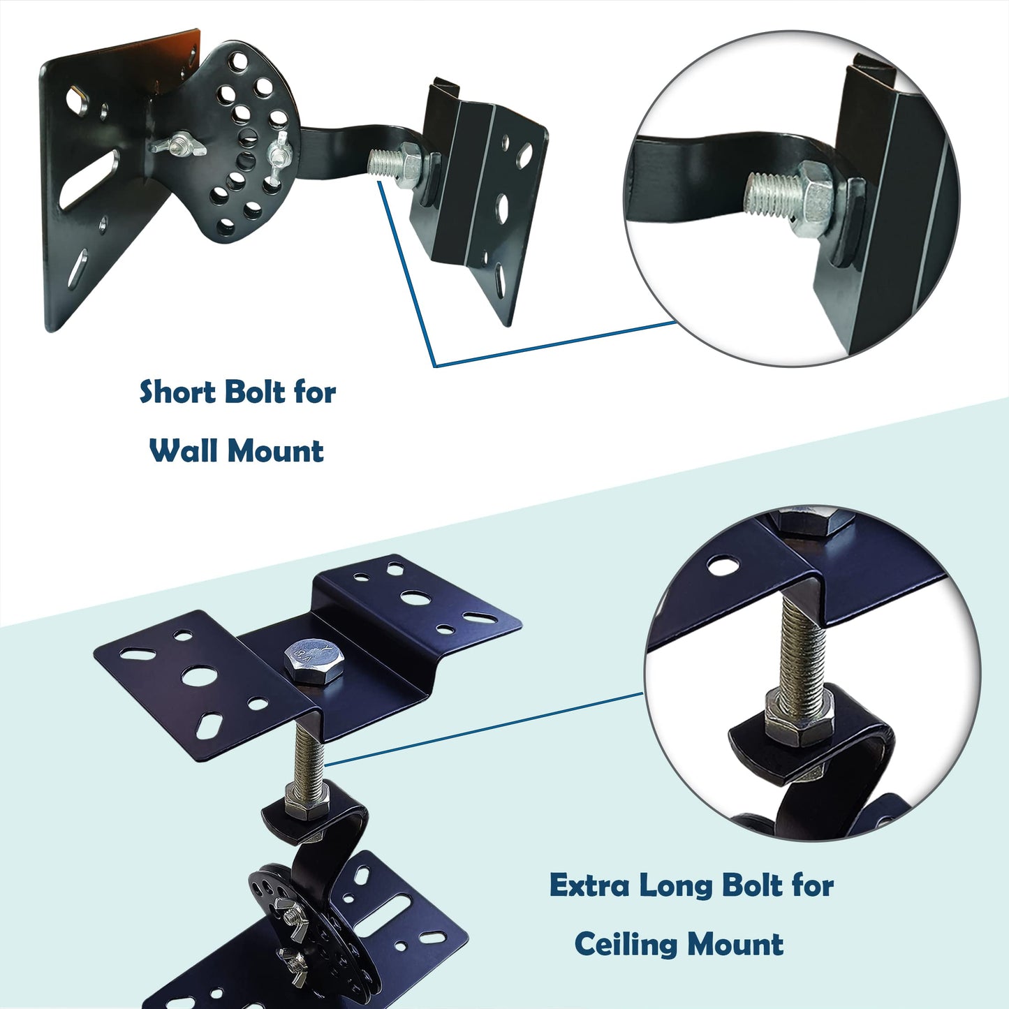 SPS-506B Ceiling Speaker Mounts Wall Mount, Horizontal 360 Degree Total Adjustment, Hold up to 90lbs, Stainless Steel, Ceiling Mounting Bracket for