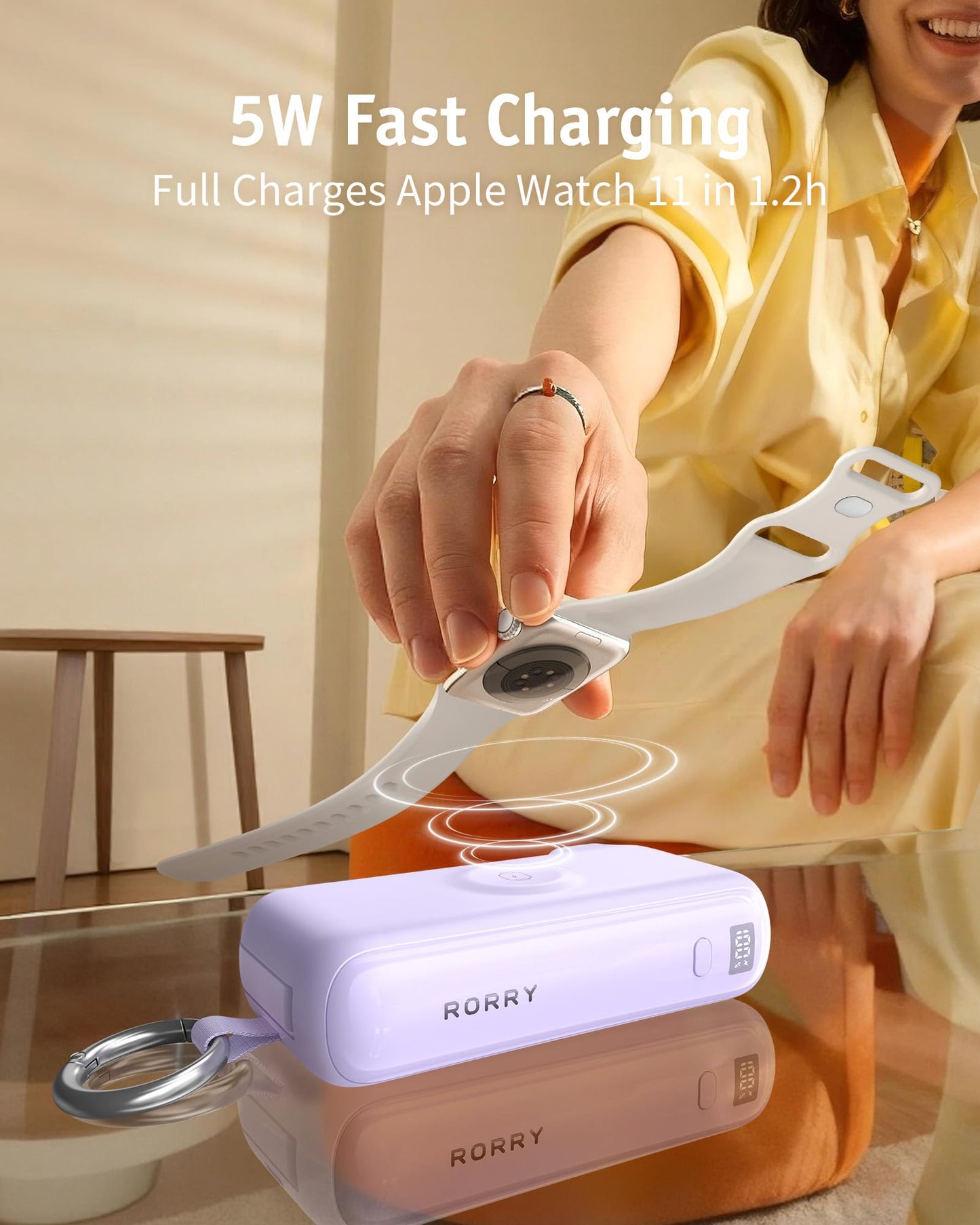 RORRY Flow Portable Charger 10000mAh 40W Wall Plug Power Bank Battery Pack