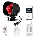 WiFi Alarm Home Security System, Wireless Alarm System with Loud 120dB Window Door Alarms Sensor, Remote Control WiFi Siren for Shed Garage