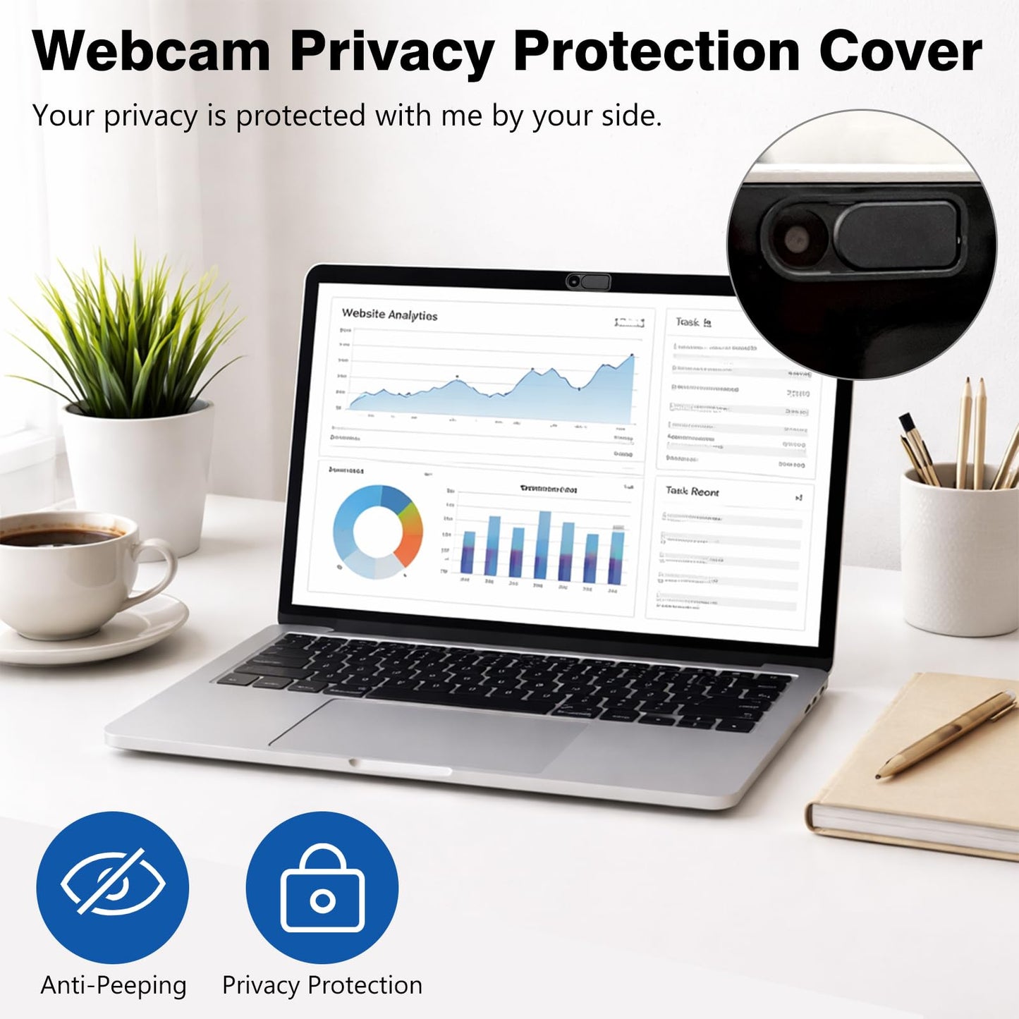 Mnvhoky Ultra-Thin Webcam Cover Slide, 8 Pack Camera Privacy Covers for MacBook,iMac, iPad and iPhone 6/7/8 Plus, Laptop, PC, Computer, Tablet