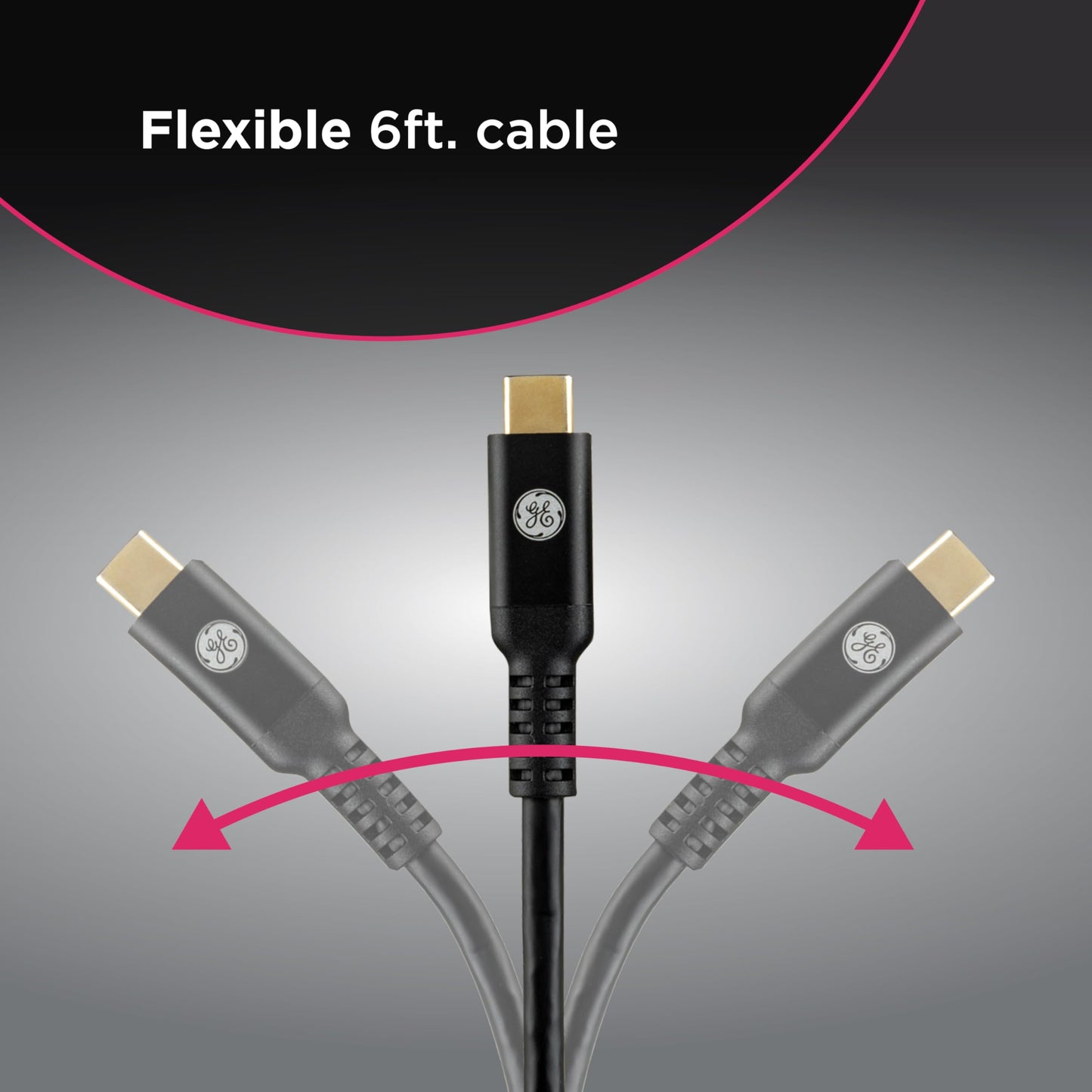 GE USB-C to HDMI 2.0 Cable, 6ft - 4K@60Hz UHD Video & Audio, Plug & Play, High-Speed 18Gbps, Compatible with MacBook, Chromebook, Laptops & More