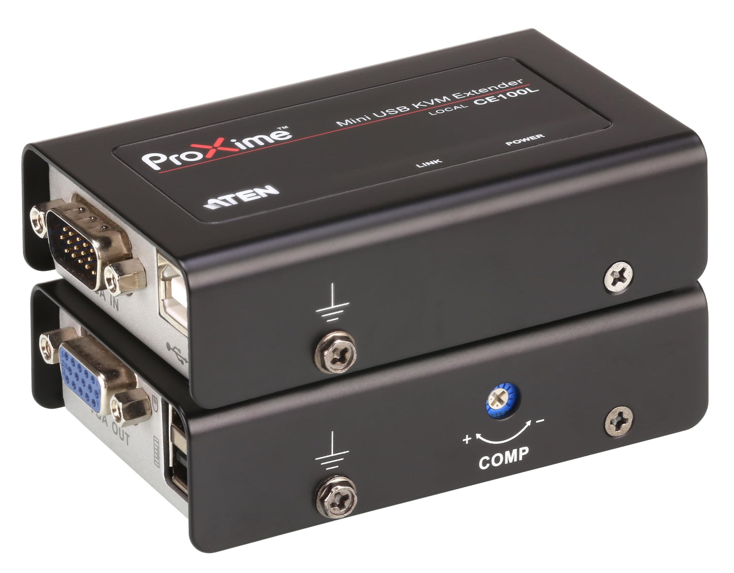 ATEN CE100 USB VGA Mini KVM Extender Cat 5 Includes CE100L Local Unit and CE100R Remote Unit Up to 1920 x 1200 Extends Local PC VGA/Keyboard/Mouse