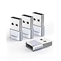 USB to USB C Adapter 4 Pack,USB C Female to A Male Charger Type C Converter for Apple Watch Ultra iWatch 7 8 SE,iPhone 14 13 12 15 Pro Plus Max…