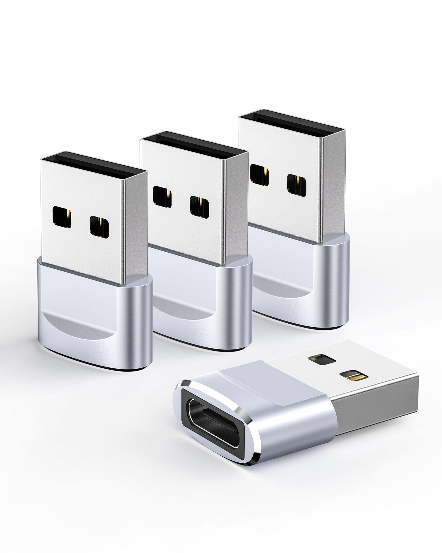 USB to USB C Adapter 4 Pack,USB C Female to A Male Charger Type C Converter for Apple Watch Ultra iWatch 7 8 SE,iPhone 14 13 12 15 Pro Plus Max…