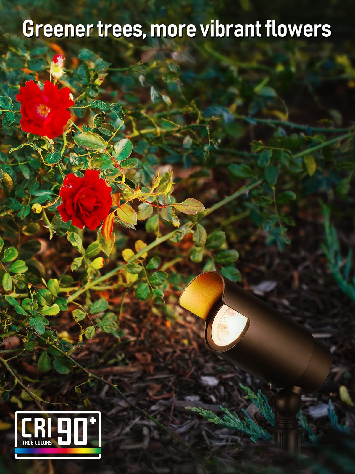 LEONLITE 5CCT Low Voltage LED Landscape Spotlight, 7W LED Spot Lights Outdoor for Garden Yard, Adjustable Beam Angle, 12-24V AC/DC, Aluminum, IP65