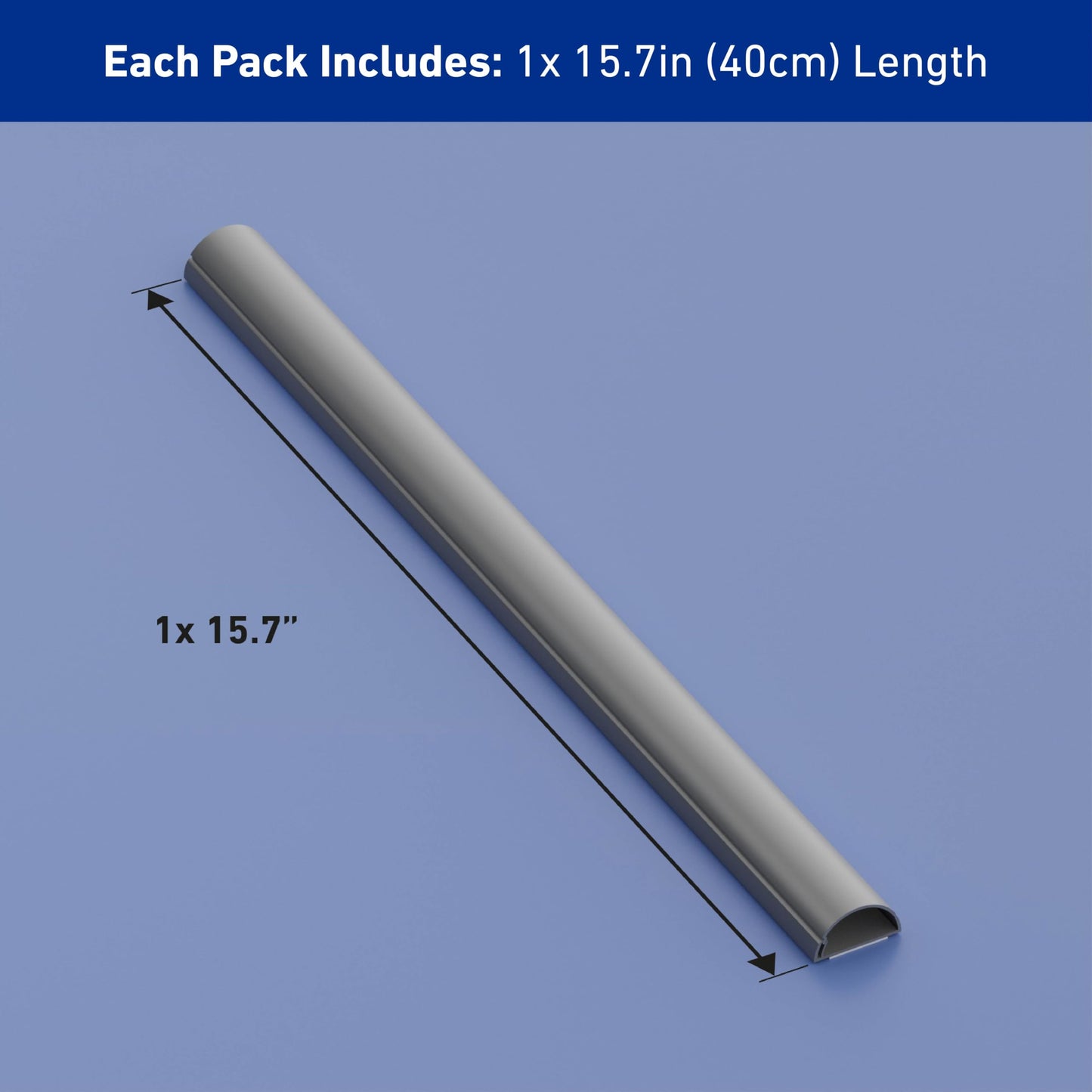 D-Line 15.7in TV Cord Hider, Patented Half Round Cable Cover, Hide Wall Mount TV Wires, Hinged One-Piece Cable Concealer, Adhesive, Decorative Raceway