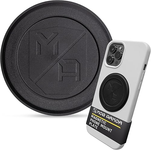 Mob Armor Magnet Flex Plate - Magnetic Phone Mount Compatible for iPhone & Android, Wireless Charging Compatible - 2mm Slim Rubber Magnetic Plate