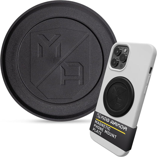 Mob Armor Magnet Flex Plate - Magnetic Phone Mount Compatible for iPhone & Android, Wireless Charging Compatible - 2mm Slim Rubber Magnetic Plate