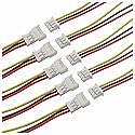 Micro Jst 1.25 Wire Connectors, 20Pairs/40pcs 1.25mm 3 Pin Jst Male and Female Connector Plug with Wires Cables Kit for LED Light 100mm