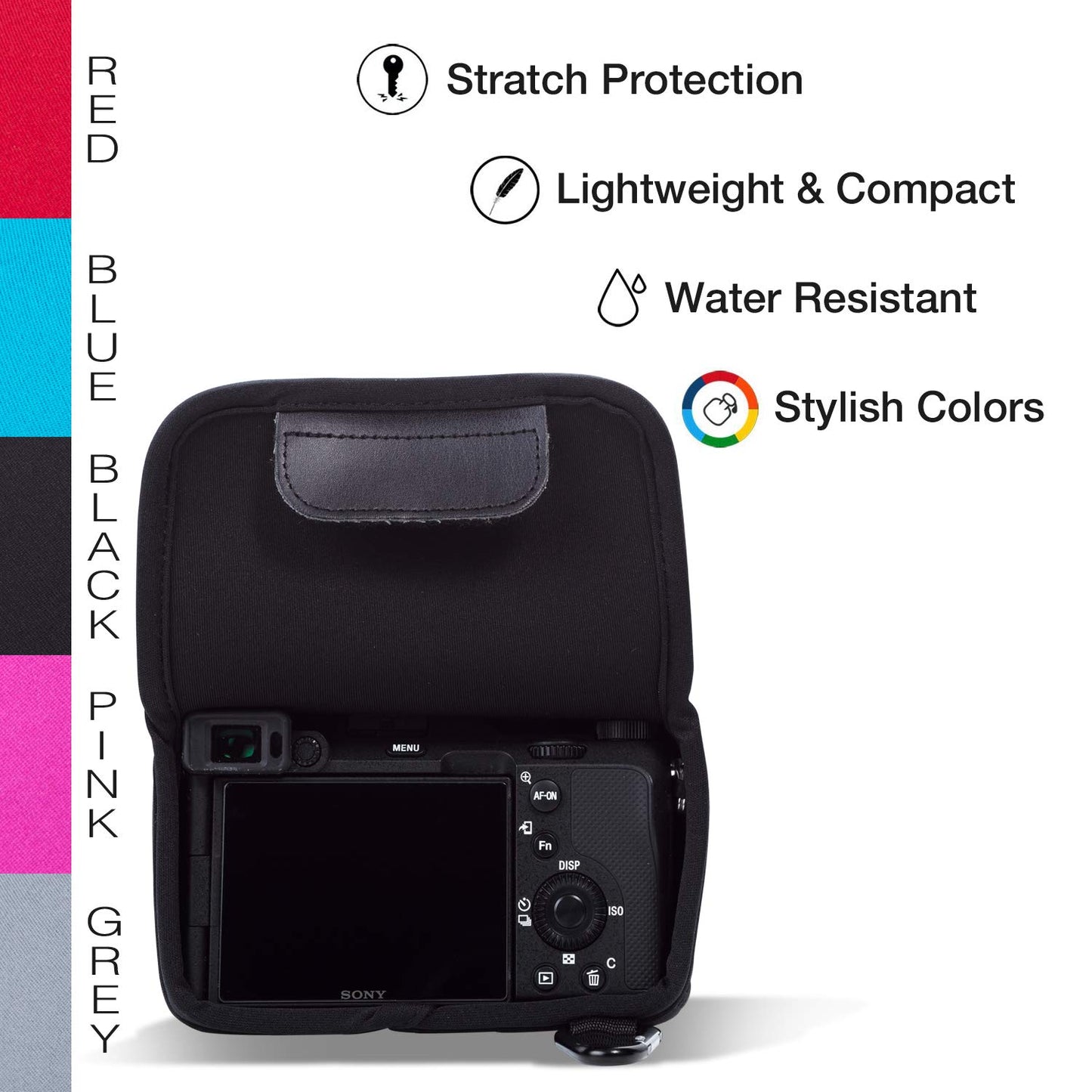 MegaGear MG1956 Ultra Light Neoprene Camera Case compatible with Sony Alpha 7C, A7 C (28-60mm) - Black