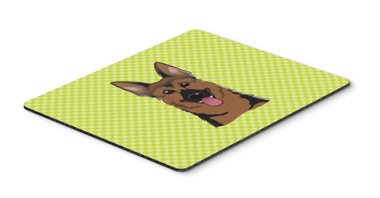 Caroline's Treasures BB1273MP Checkerboard Lime Green German Shepherd Mouse Pad, Hot Pad or Trivet for Home Office Gaming Working Computers Laptop