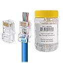 Cmple - RJ45 Plug Connectors Cat6 Ethernet Cable Pass-Through Connector Category 6 8P8C UTP Wire Internet Network LAN Modular Plugs in Jar - Pack