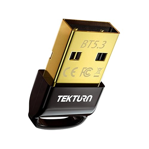 TEKTURN USB Bluetooth 5.3 Adapter: Plug-and-Play, Nano Design, EDR & BLE, Compatible with Windows 11/10/8.1/7, Desktop, Laptop, Supports Headphones
