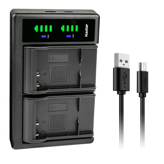 Kastar LTD2 USB Battery Charger for VJIANGER 4K/1080P Cameras, 4.2V Output, 5V Input, Dual Charging, Intelligent LED Display