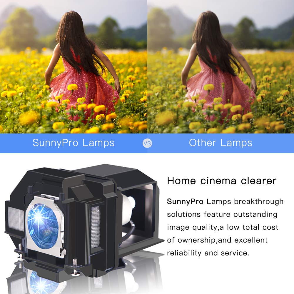 SunnyPro ELPLP96/V13H010L96 Replacement Projector Lamp Bulb for Epson Home Cinema 1080 Home Cinema 2150 Home Cinema 880 Home Cinema 1060 2100 2200 Pro