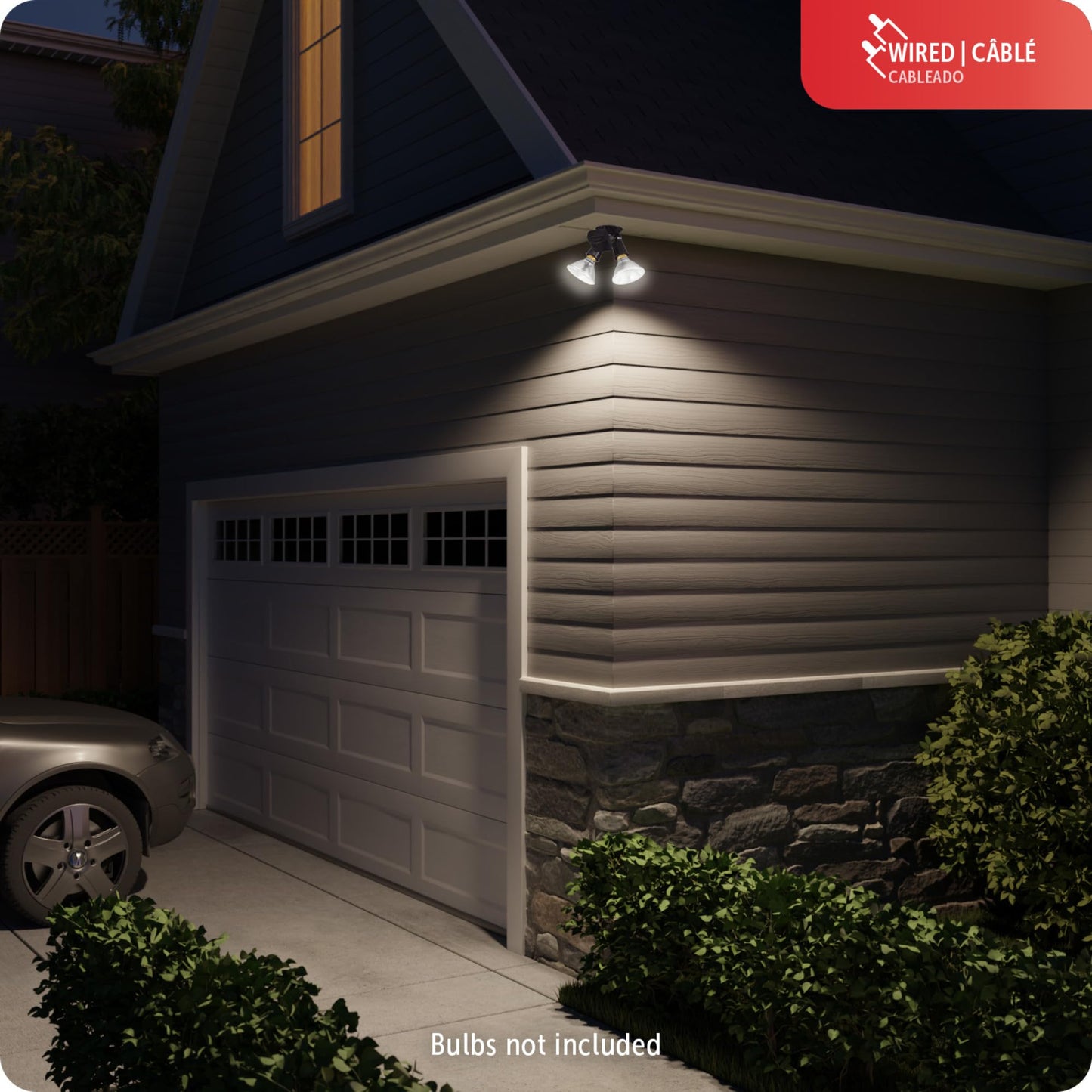 GLOBE Electric 240W Twin Head Motion Sensor Security Flood Light, 110° Detection, 60-Ft Range, Hardwired, Bronze Finish, Weather Resistant Outdoor