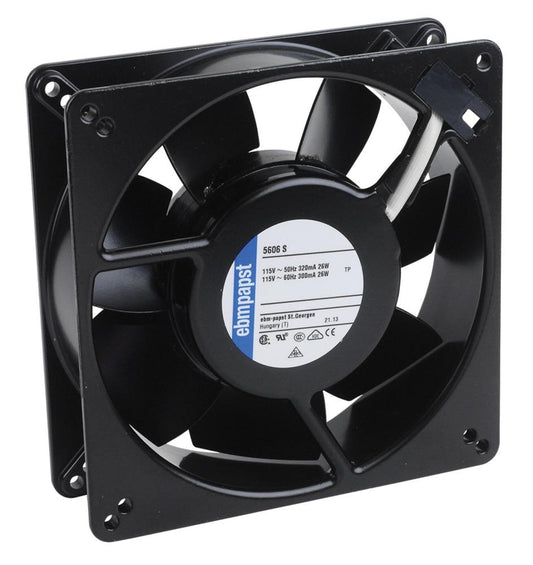 EBM PAPST 138MM 115VAC Axial Fan, 3.6W, 2500RPM, 3E+1dB, 138x138x13.8mm, Copper, 3-Pin, Forced Air, Desktop