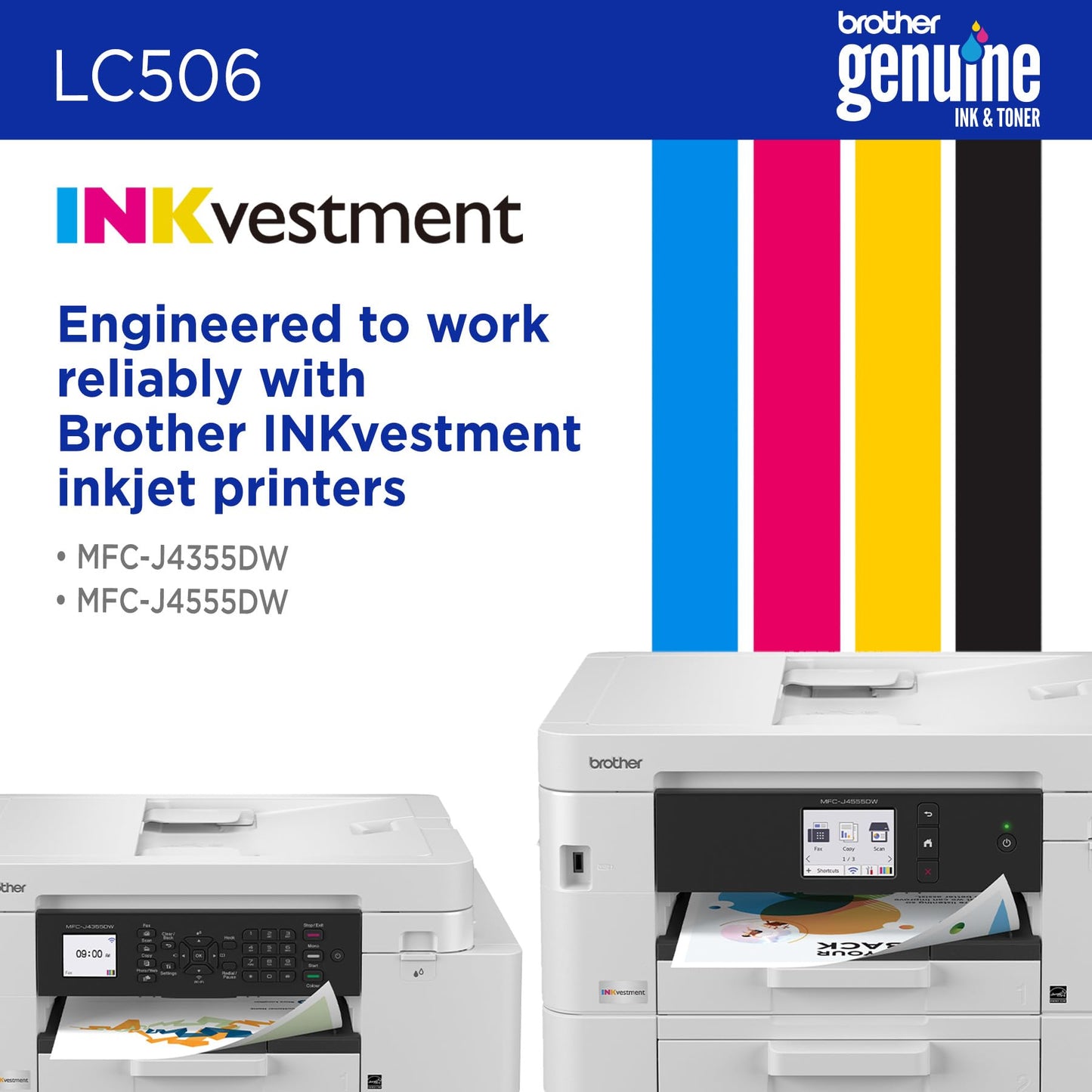 Brother Genuine LC506BK Standard Yield Black Ink Cartridge (for use INKvestment 4355, 4555, and 4557 Printers)