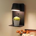 DEC LUCE DECOLUCE LIGHTING Modern LED Plug in Wall Sconce, Dimmable Wireless Wall Light Fixtures with Shelf and USB Port, 6W,600LM, Rotatable Small