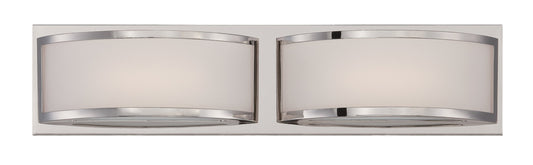 Nuvo Lighting 62/312 Mercer LED Two Light Wall Sconce 9.6 Watt 570 Lumens Soft White 2700K KolourOne LED Technology Frosted Glass Polished Nickel
