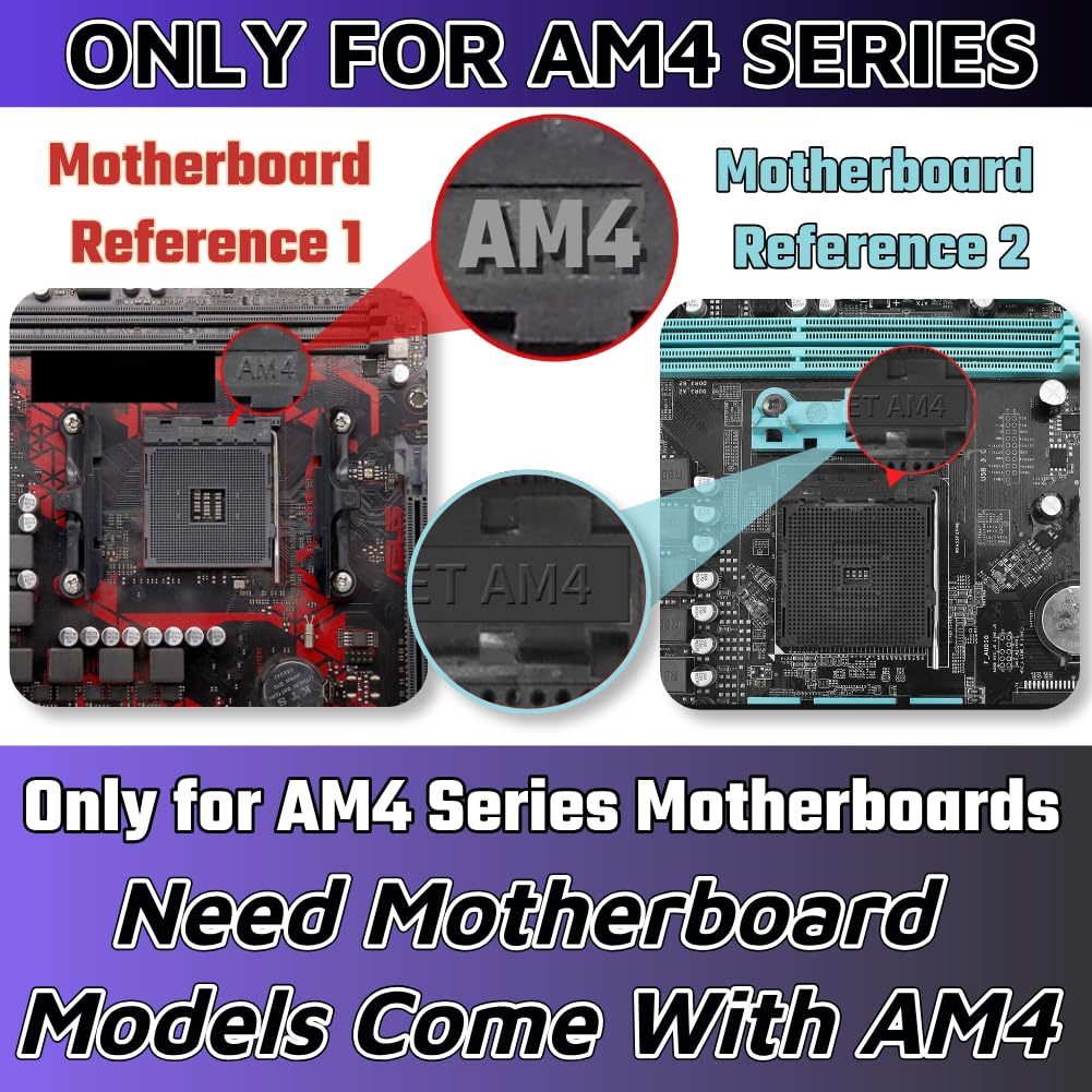 HUGJEPTTY AM4 Backplate with AM4 Bracket?AM4 Backplane Mounting Hole Distance 3.51x2.13Inch/90x54mm CPU Heatsink Bracket Motherboard