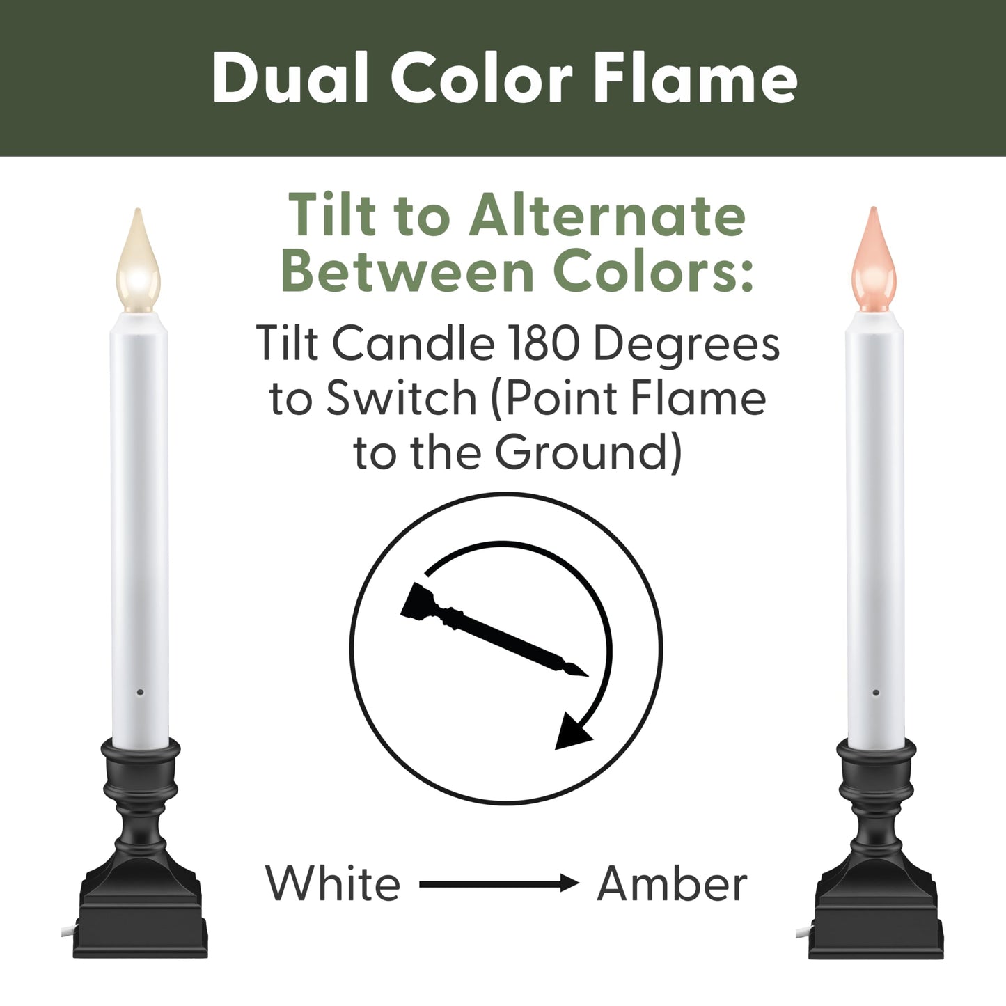 612 Vermont LED Electric Window Candles with Bright Hot Spot, Sensor Dusk to Dawn, Flicker Flame or Steady On, USB Low Voltage Adapter, VT-1270P-4