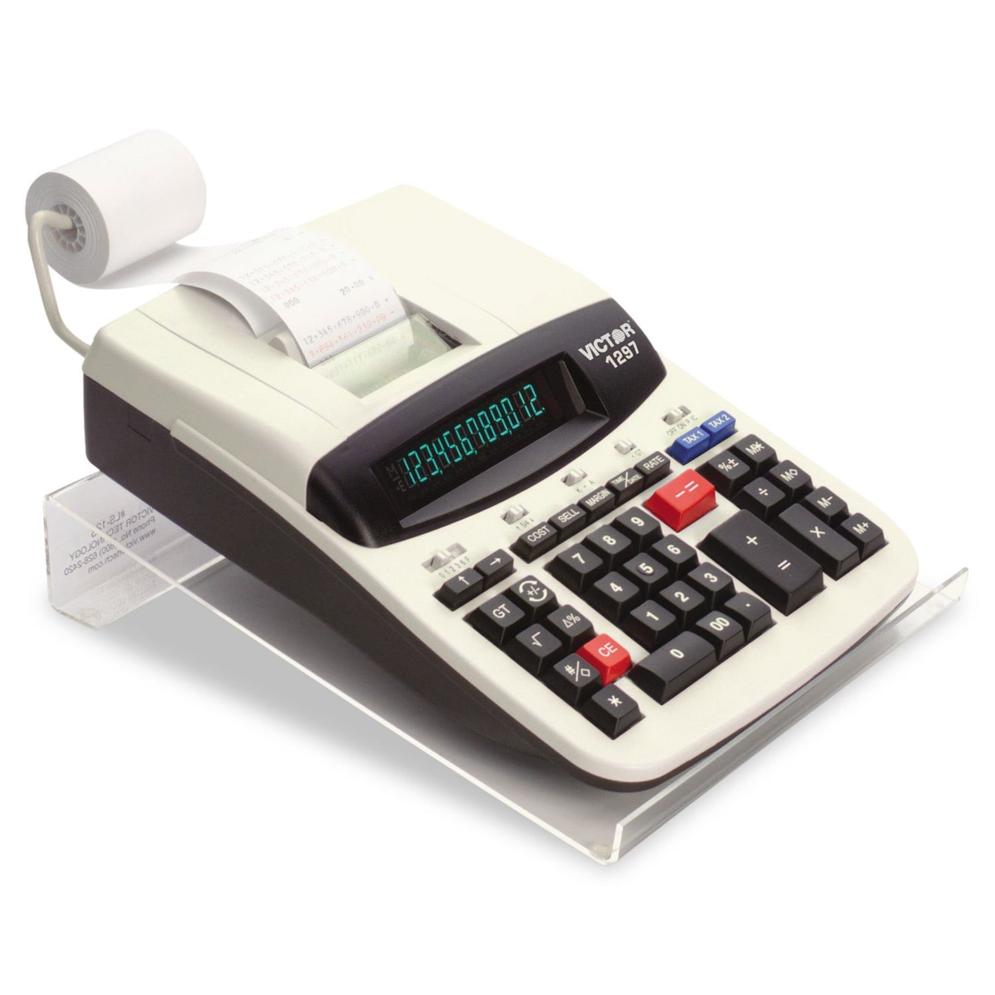 Victor Large Angled Acrylic Calculator Stand, 9 X 11 X 2, Clear