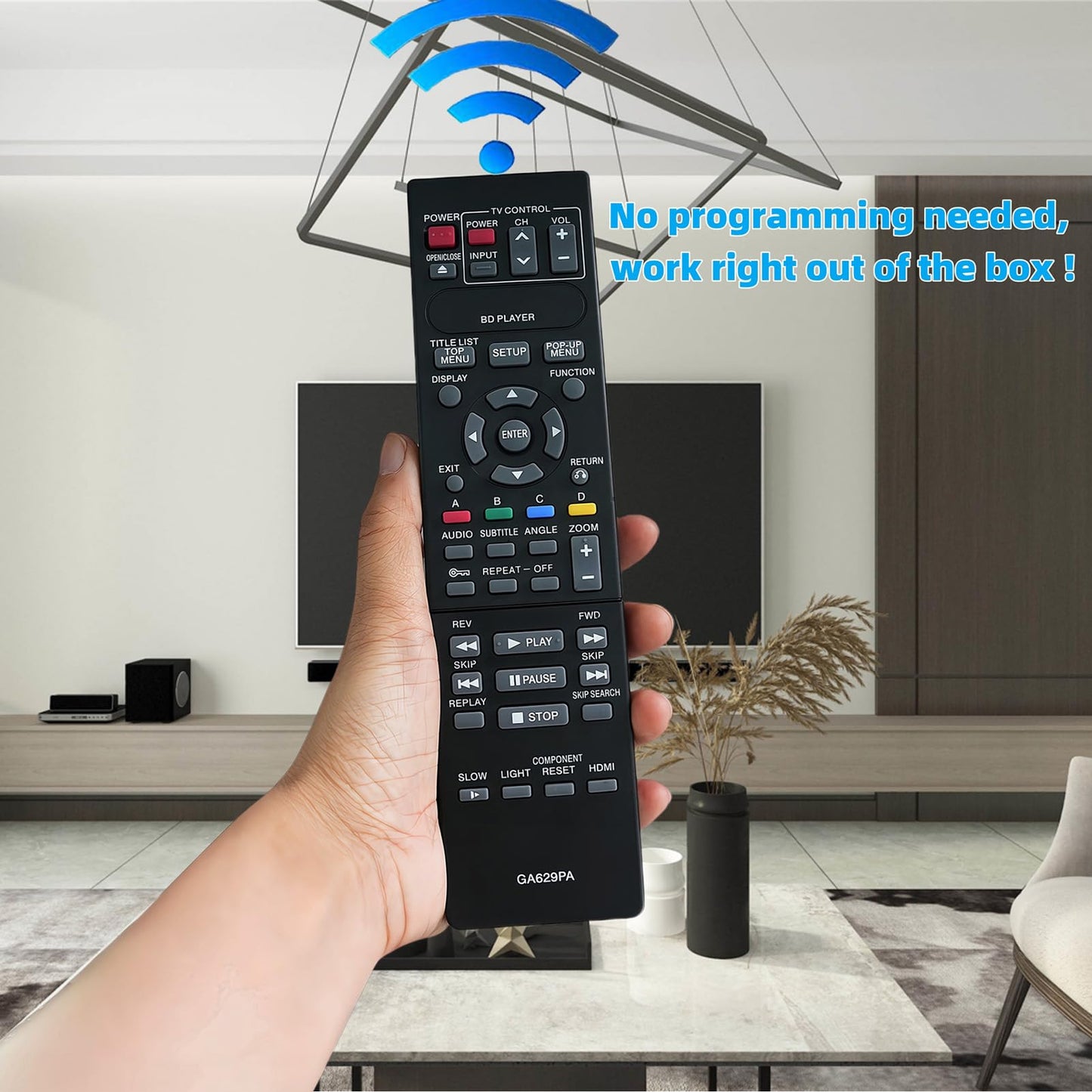 Replacement Remote Control Compatible for Sharp Blu-ray BD DVD AQUOS Disc Player BD-HP21 BD-HP21U BD-HP21X BD-HP21S RRMCGA900WJPA GA629PA BD-HP50U
