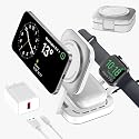 3 in 1 Mini Foldable Charging Station for Apple Devices, Wireless Charger Stand for Magsafe for iPhone 17/Air/16/15/14/13/12 Series, Apple Watch