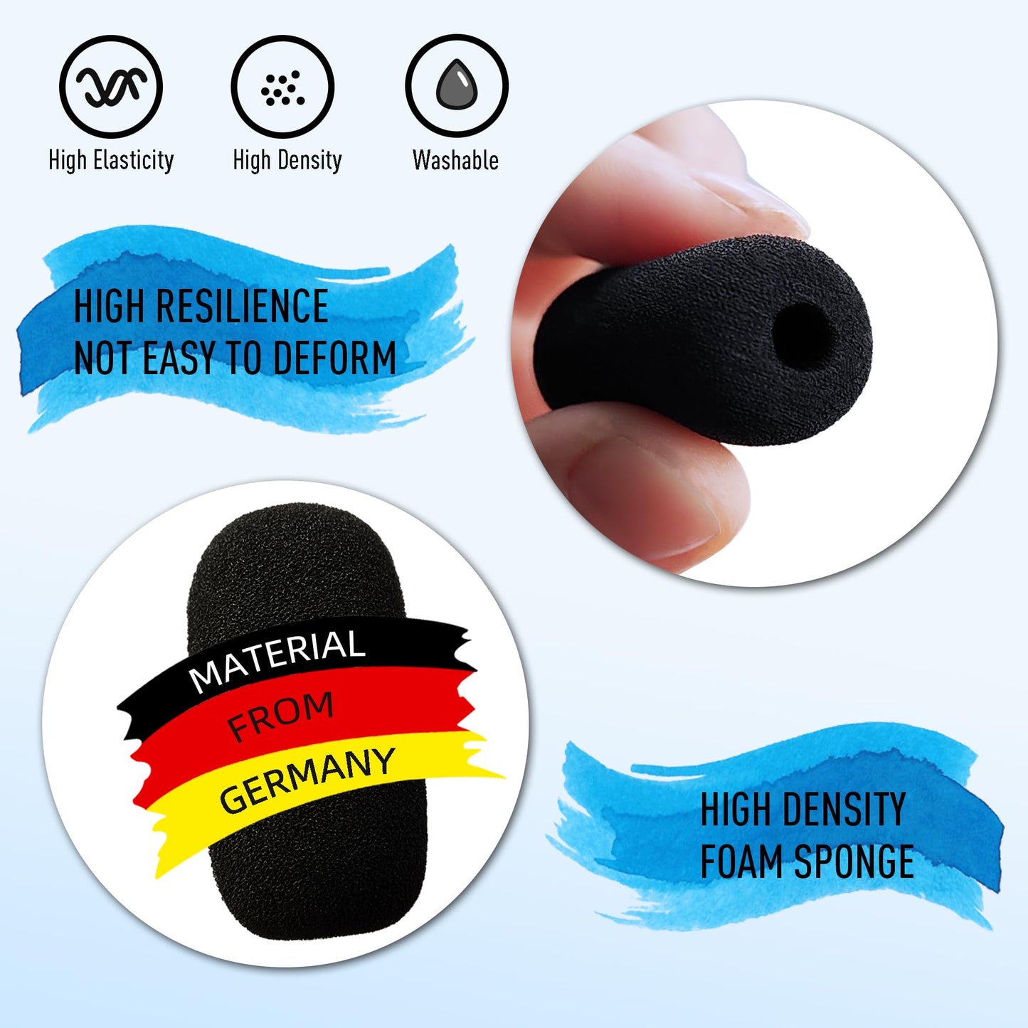 AKSONMN 10-Pack Foam Mic Covers for Wireless Laval.Operations Microphones - 1.4" Ball-Type Windscreen for Clear Audio, Fits Podcasting, Vlogging