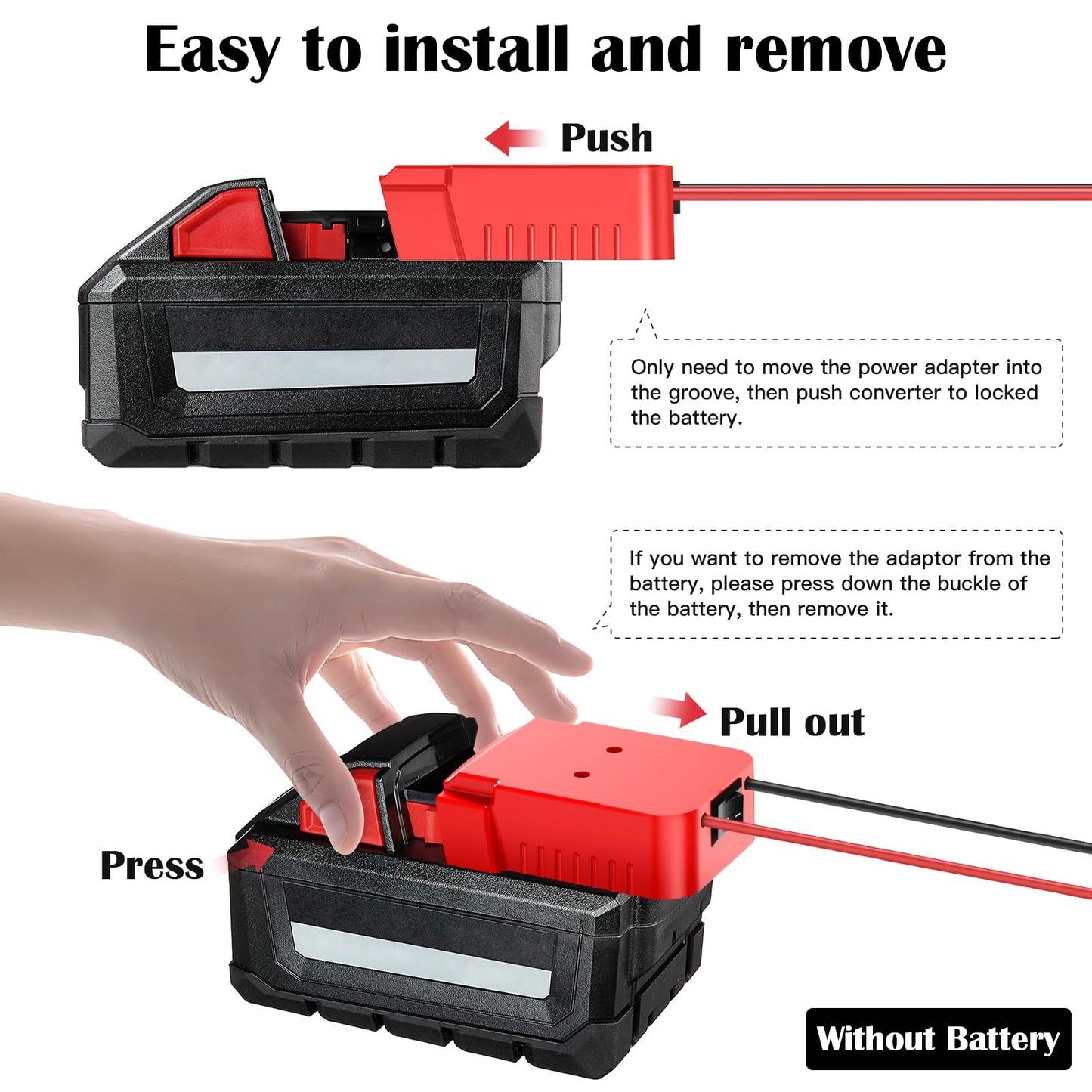 DC Power Aadpter for Milwaukee M18 Battery 18V to 12V Step Down Voltage Converter 15A MAX 180W Inverter Automatic Buck Converter DC Voltage Regulator…