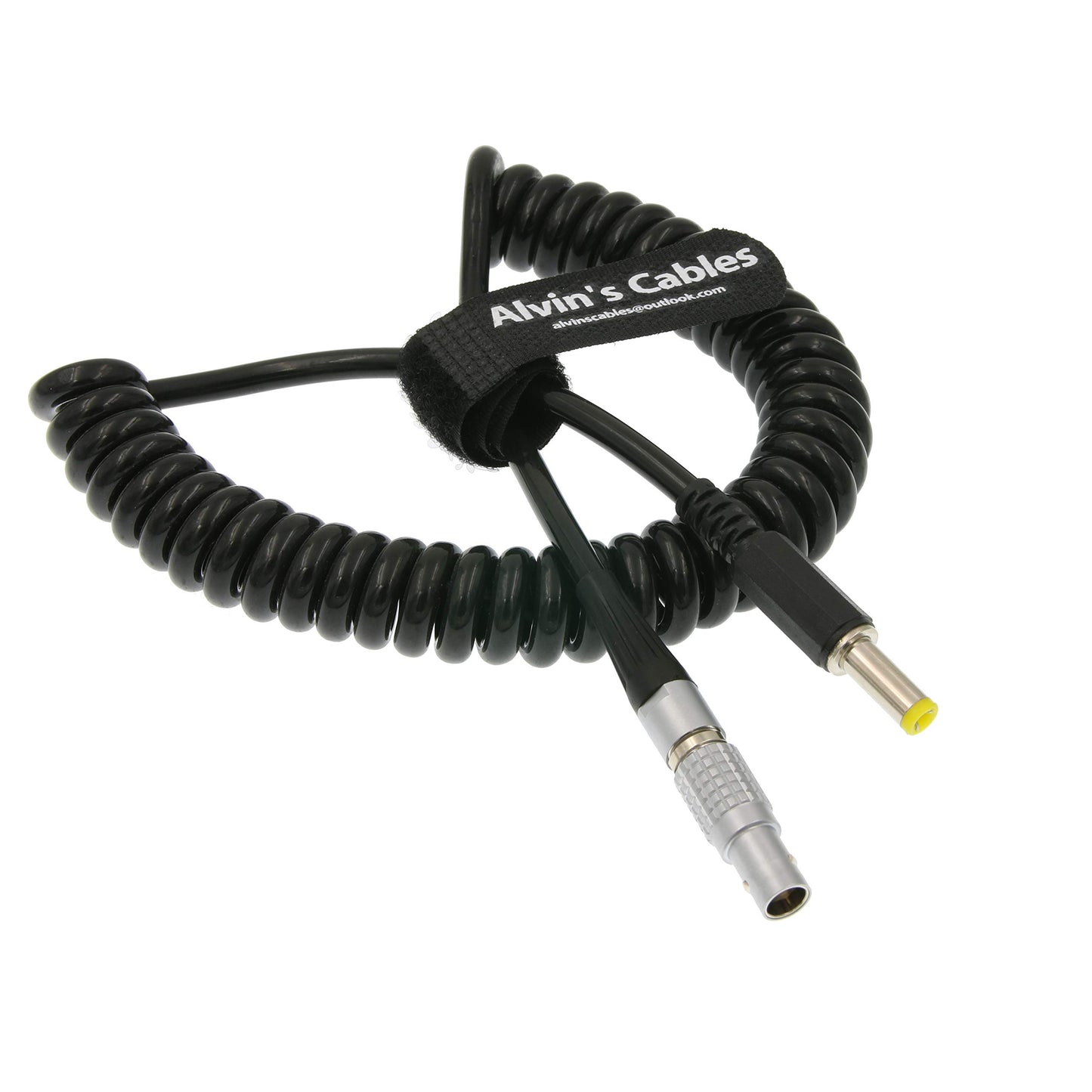 Alvin's Cables 2 Pin Male to DC Coiled Power Cable for Teradek Bond