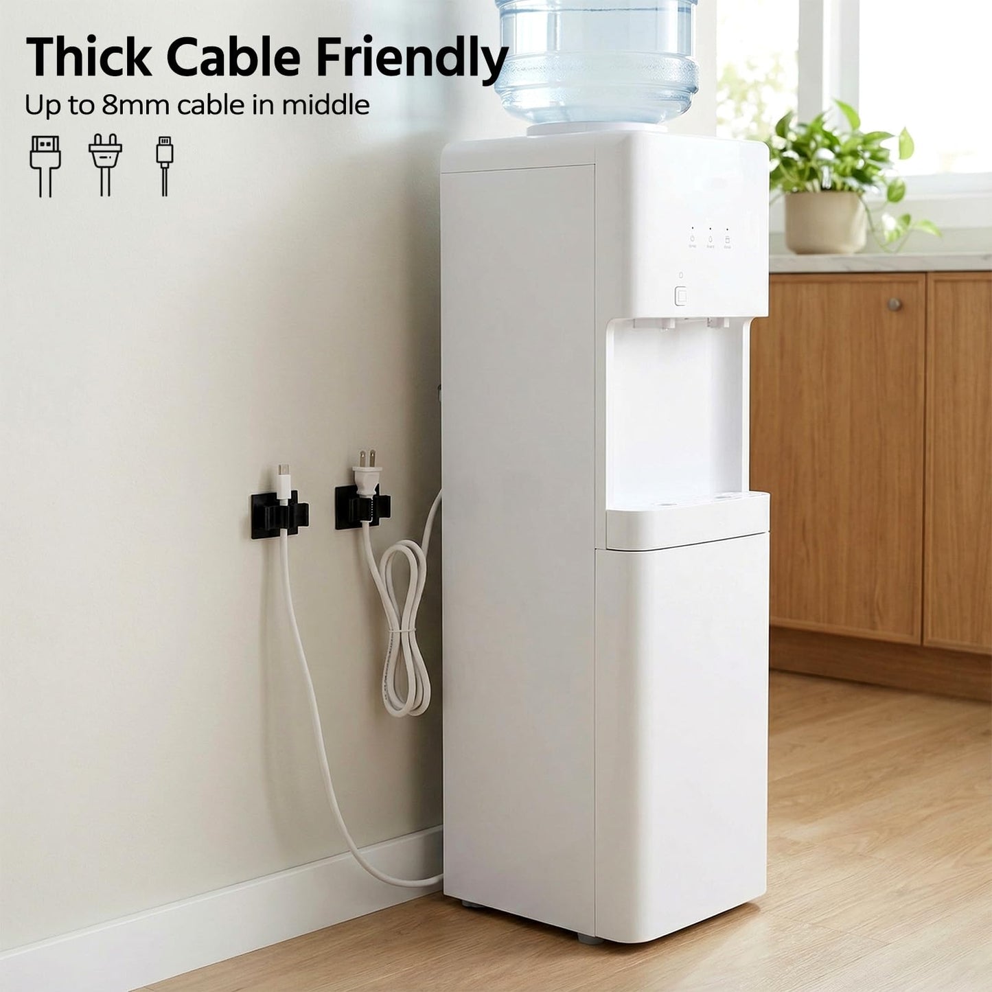 Eboot 50 Pieces Adhesive Cable Wire Clips Strong Cord Clips Wire Holders Cable Cord Straps Management Clamps Tie Holder for The Wall, Under Desk, Car