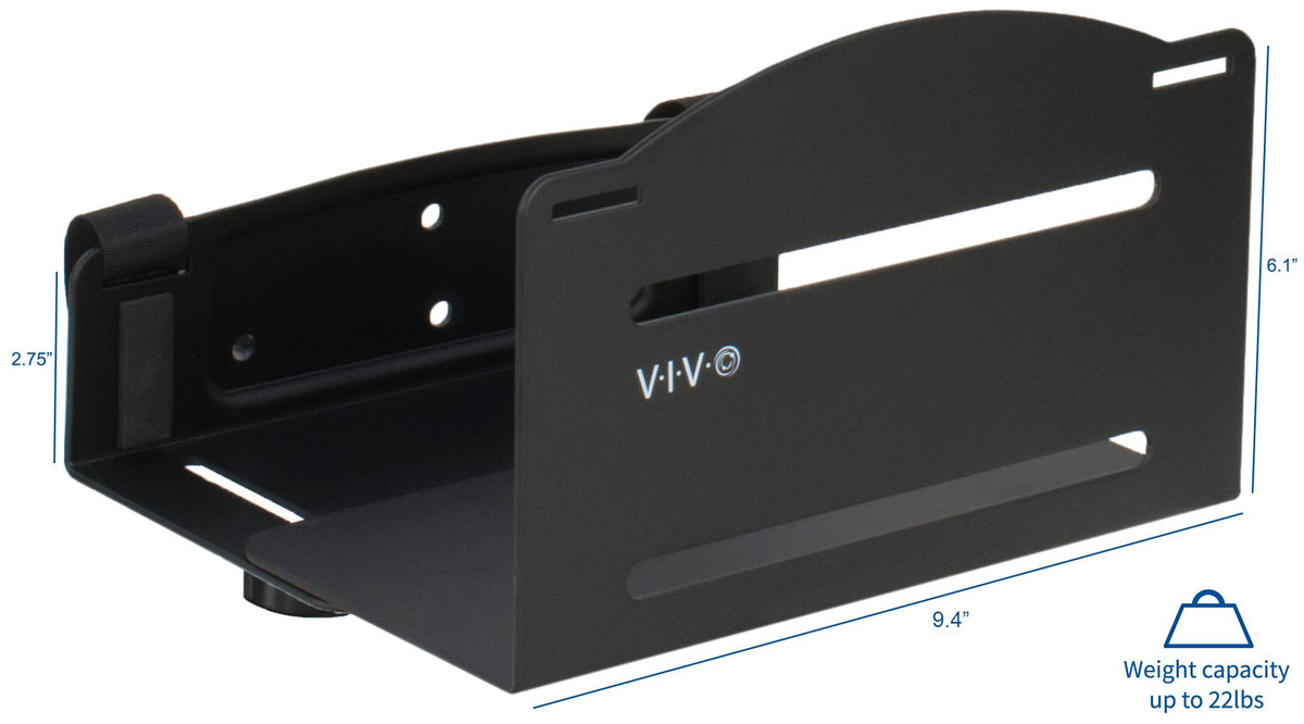 VIVO Black Universal PC Wall Mount with Straps, MOUNT-PC03V