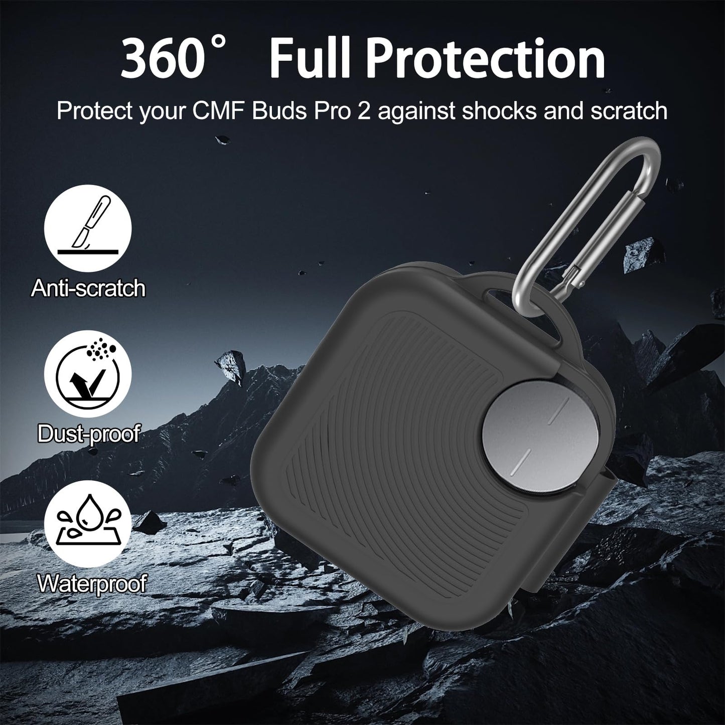 POZCIS for CMF Buds 2 Plus/CMF Buds 2 / CMF Buds Pro 2 Case Cover, Soft Silicone Protective Earbuds Case, Headphones Case with Carabiner Accessories