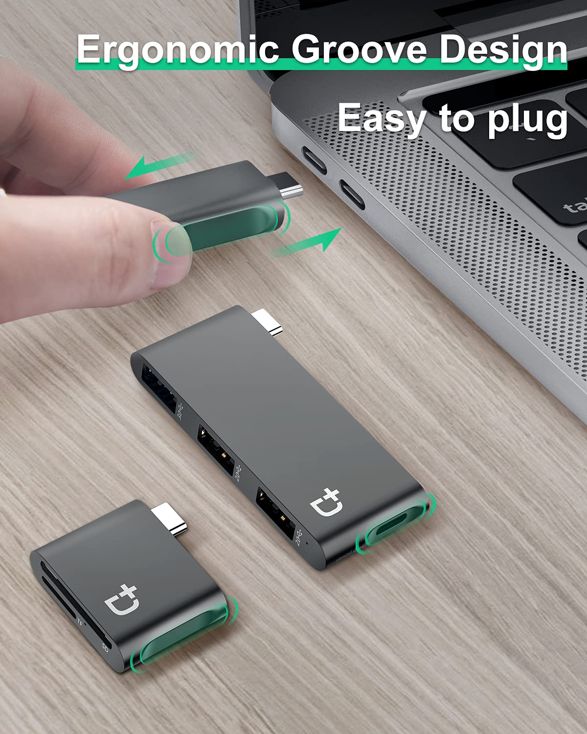 DockCase 4-in-1 USB-C Hub with Type C, USB 3.0, USB 2.0 for MacBook Pro, MacBook Air, iPad, iPhone, iPod