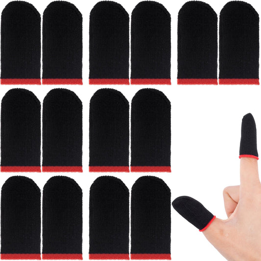 VARMDUKKE 14 Pcs Gaming Finger Sleeves, Sweat-Proof Thumb Gloves for Mobile Gaming, Ultra-Thin Finger Gloves with Silver Fiber for Touchscreen Devices