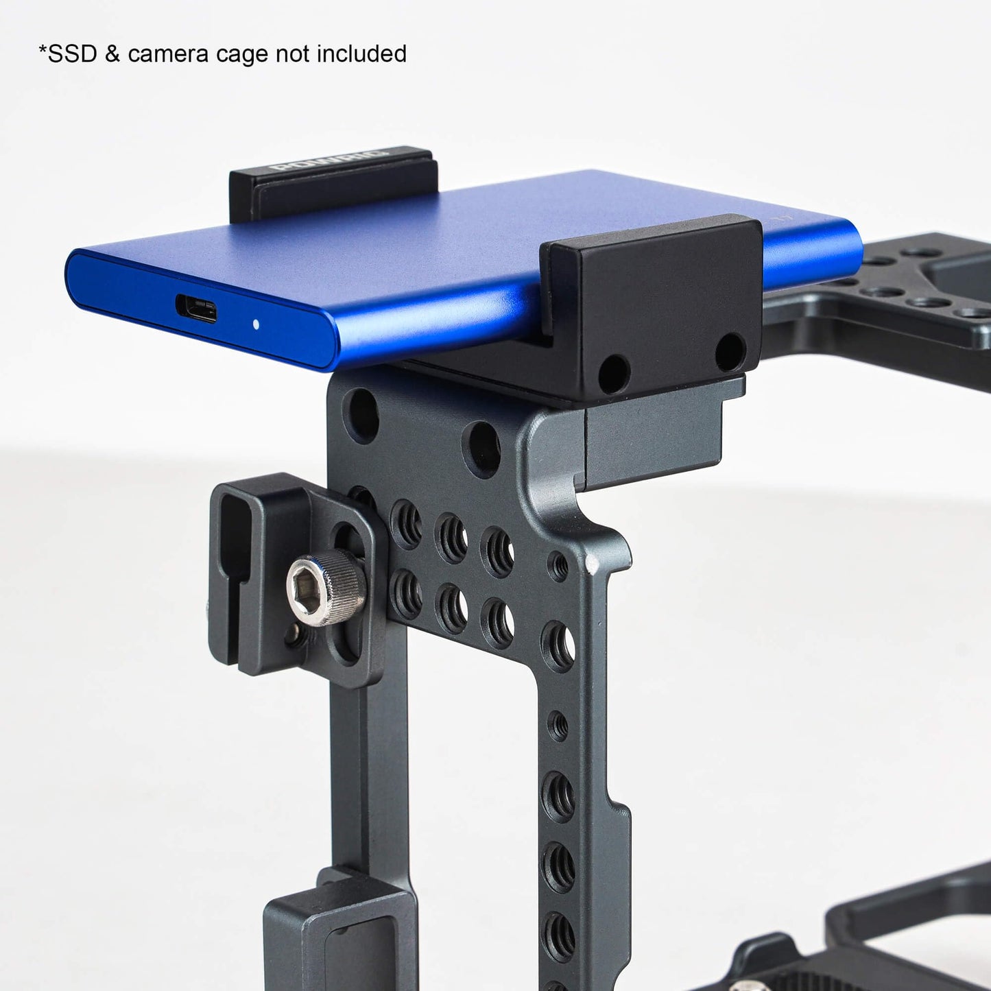 POWRIG SSD Holder Clamp for Sigma FP/BMPCC4K/6K/ZCAM Camera Cage Recording with External SSD Drive, for Samsung T5 T7 T9 Drives