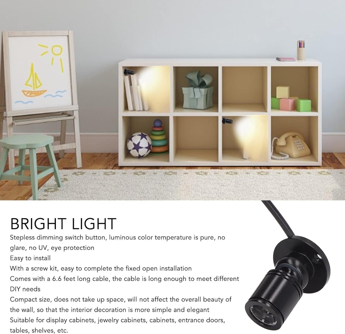 L&M LUJOMTL Small Spotlight, Display Cabinet LED Spotlight Indoor USB Powered(Warm White 3000K)