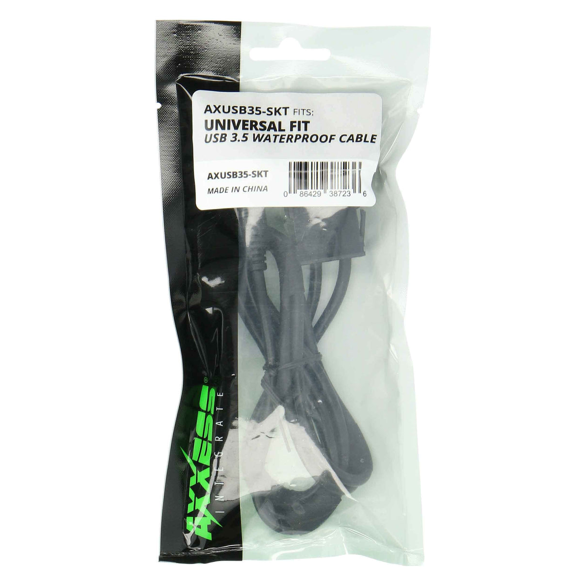Heise Axxess Integrate by Metra USB to 3.5mm AUX Extension Cable, Water Resistant, 6ft, Black