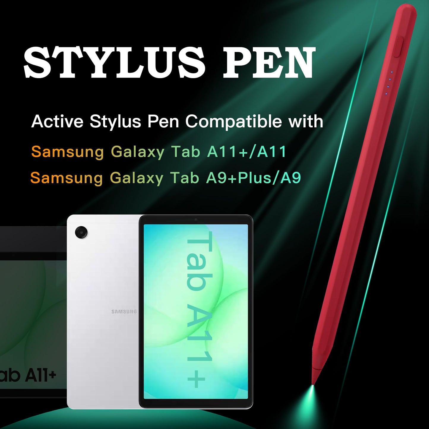 Stylus Pen for Samsung Galaxy Tab A11+/A11 Android S Pen Compatible with Galaxy Table A9+/A9 8.7/11 inches Table Fast Charging, Magnetic adsorption
