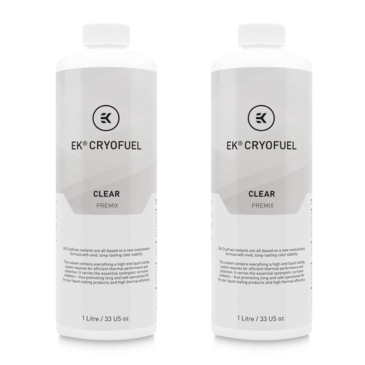 EKWB EK-CryoFuel Premix PC Coolant, 1000mL, Clear, 2-Pack