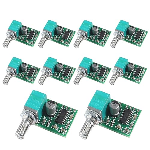 Diitao 10PCS Mini PAM8403 DC 5V Audio Amplifier Handy Digital Power Amp Module Board 3W+3W Dual-Channel PAM8403 Stereo Amplifiers with Potentiometer