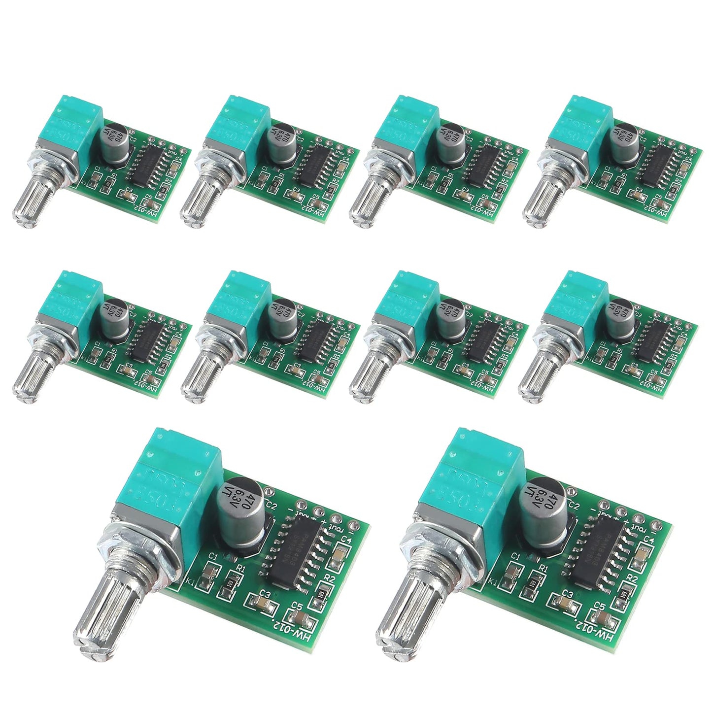 Diitao 10PCS Mini PAM8403 DC 5V Audio Amplifier Handy Digital Power Amp Module Board 3W+3W Dual-Channel PAM8403 Stereo Amplifiers with Potentiometer